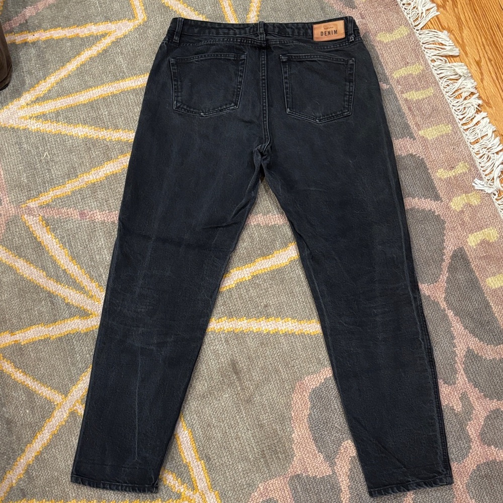 Sezane Black Straight Leg Button Fly Women's Jeans - Picture 6 of 9